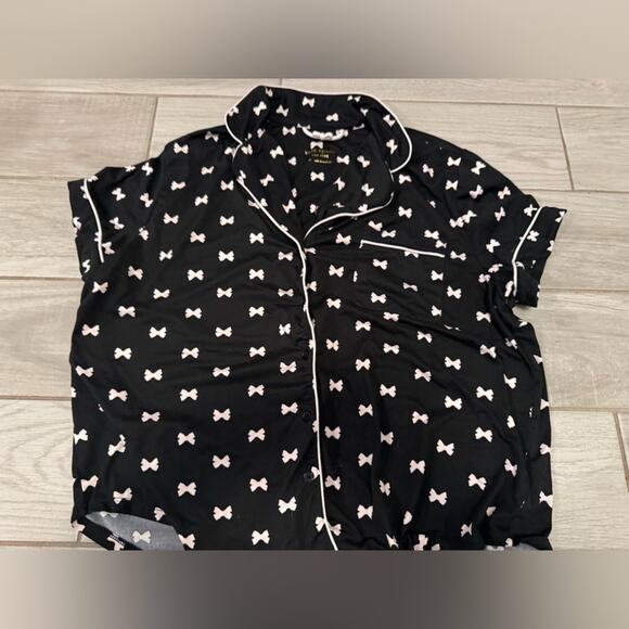 Kate spade bow black pijama top‎ sz Xl - Picture 1 of 7